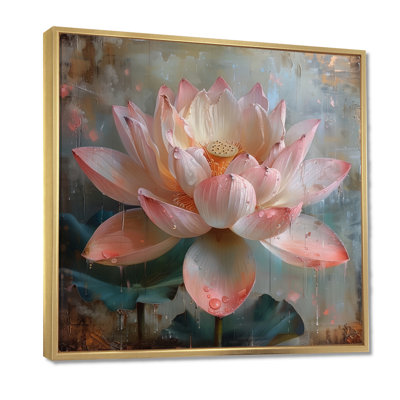 Vintage Pink White Lotus Fragile Beauty - Lotus Wall Decor