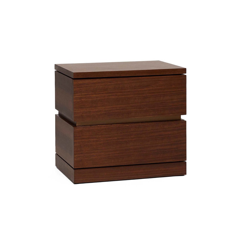 Bolton 26'' W Solid Wood Nightstand, Classic Walnut/Classic Brass