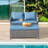 Frett Wicker 2 - Person Patio Conversation Set with Cushions-56262268