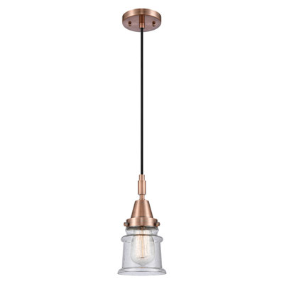 Downtown Urban - Caden Amiriya - Mini-luminaire suspendu à cordon 1 lumière 6 po - Finition laiton antique - Abat-jour granuleux