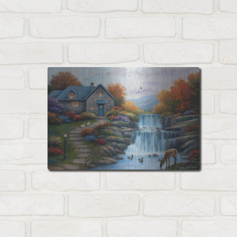 «Cottage By The Falls» par John Zaccheo, H 12 po x l 16 po