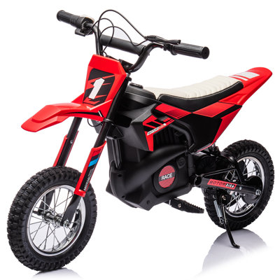 Moto électrique pour enfants de 8 à 12 ans, avec batterie de 24 V, moteur de 250 W, 2 roues, pneus à chevrons, idéale pour les promenades en extérieur. Couleur : bleu.
