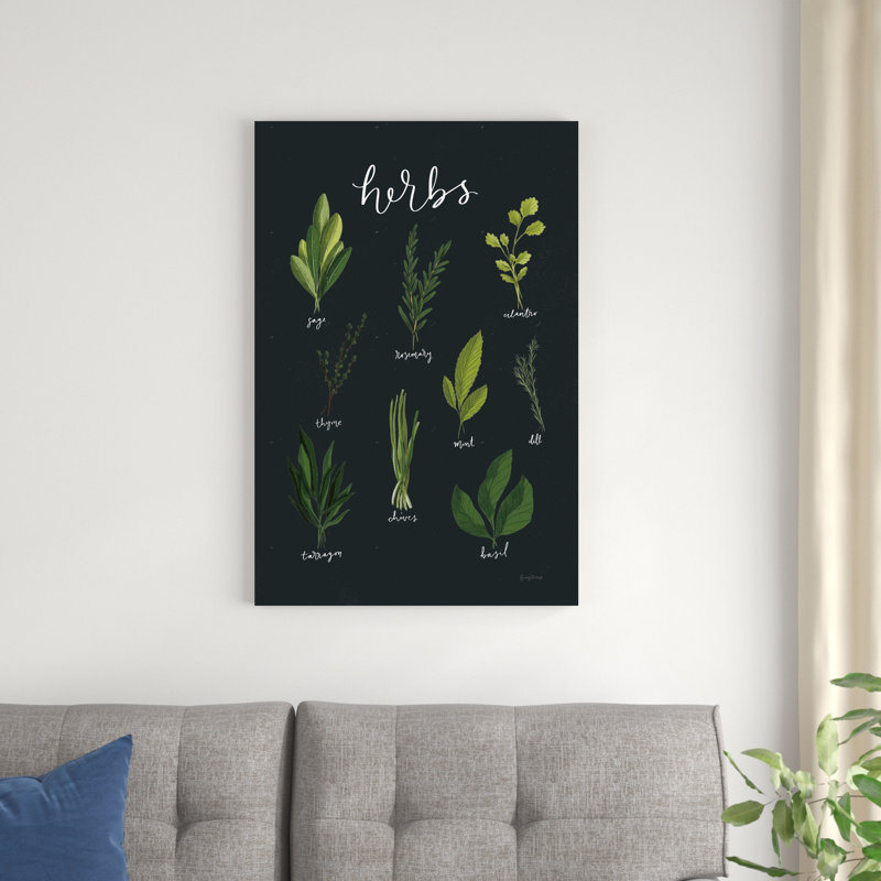 «Herbs I» par Becky Thorns - impression sur toile tendue, H 36 po x l 24 po