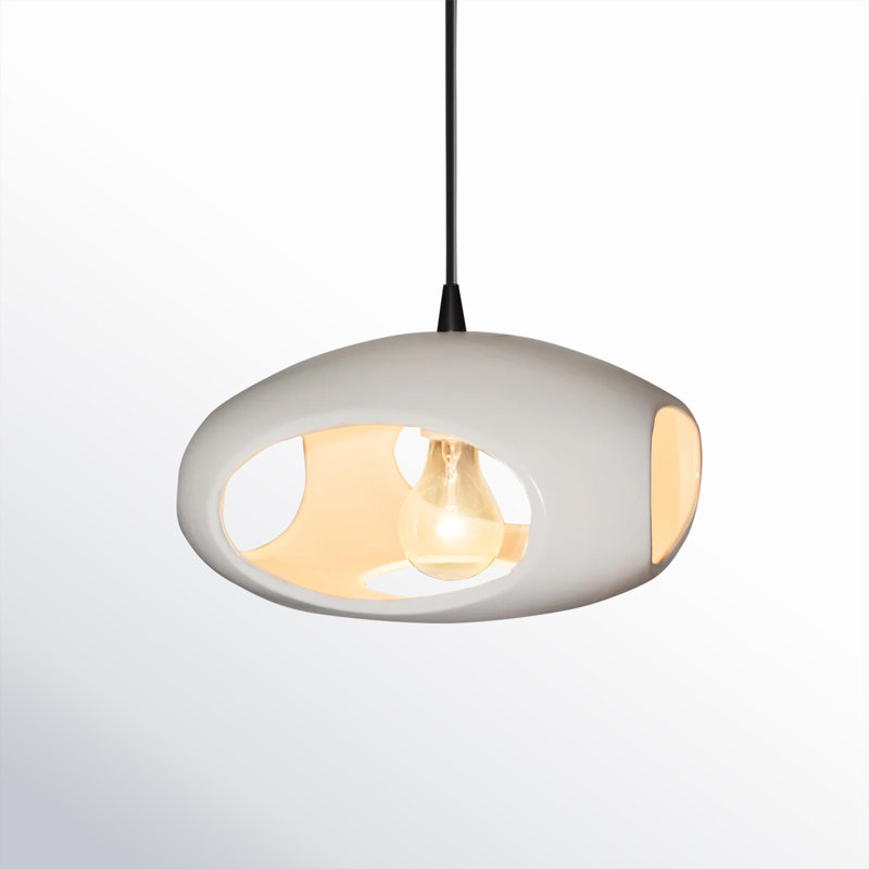 Logan 1 - Light Single Pendant, Matte Black, Matte White