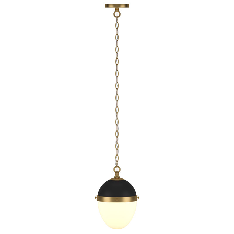 Luminaire suspendu 1 lumière Kulsrud Ellioth, Bronze noirci / laiton