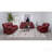 Red Upholstered Glider Recliner Chair