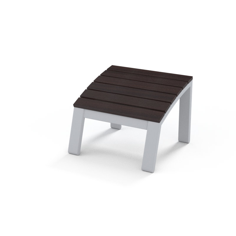 Newport Outdoor Ottoman, Snow, Chestnut