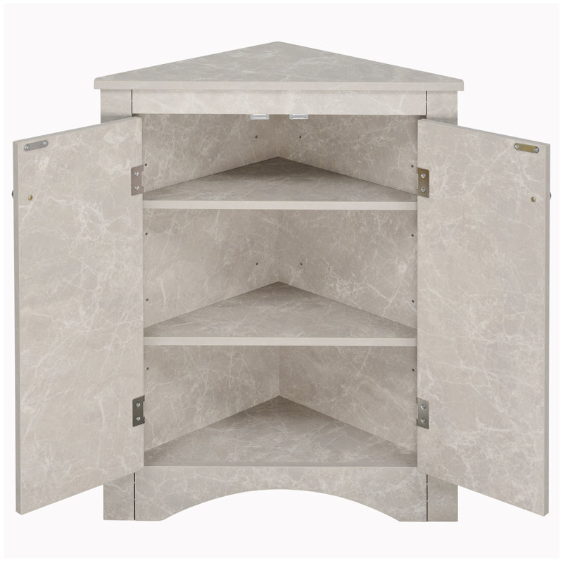 Wingman Freestanding Bathroom Cabinet, White Marble