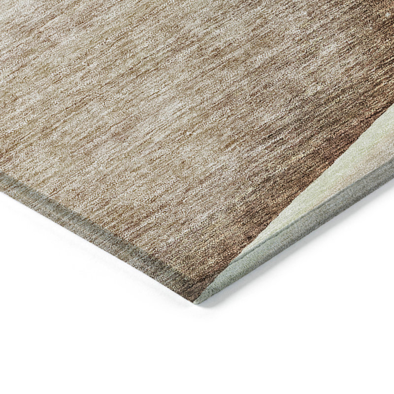 Tapis intérieur lavable floral beige et taupe 5 pi x 8 pi