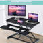 Adjustable Metal Base Standing Desk Converter-1465703395