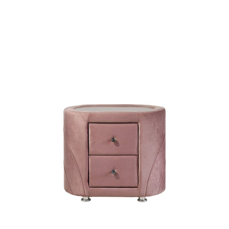 Pahris 29'' W Nightstand, Pink
