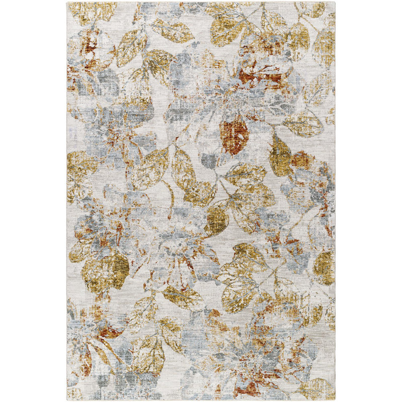 Tapis bleu sarcelle / rouille Salome, Rectangle 6 pi 7 po x 9 pi 6 po