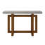 Table de canapé Joshua avec base en croix, faux béton, bois brun 47 po