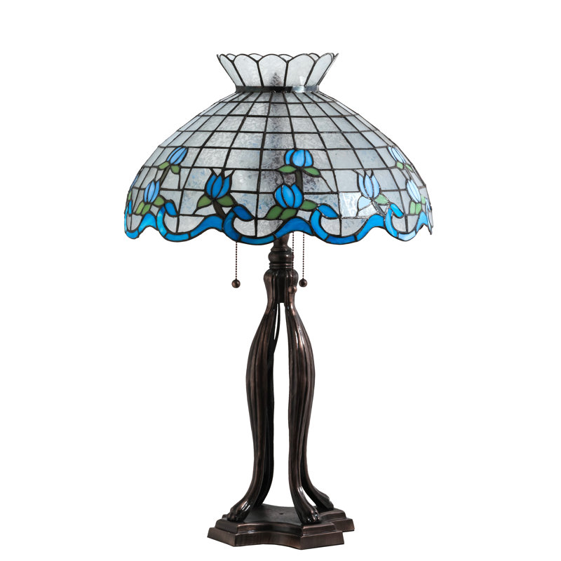 Meyda Tiffany & Stained Glass Table Lamp, 32" H x 20" W x 20" D, Blue/Green