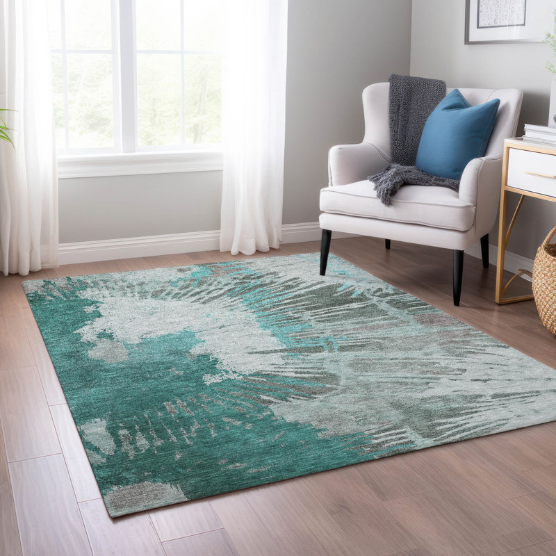 Michaella Washable Abstract Indoor / Outdoor Rug, Rectangle 9' x 12'