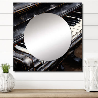 Bipnesh - Music Piano Square Living Room Wall Mirror Art