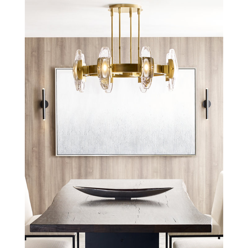 Wythe 8 - Light LED Chandelier, Plated Brass