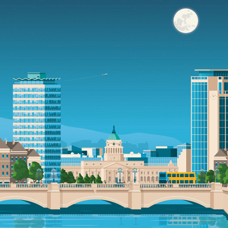 Dublin by Olahoop - No Frame Print, 70cm H x 50cm W