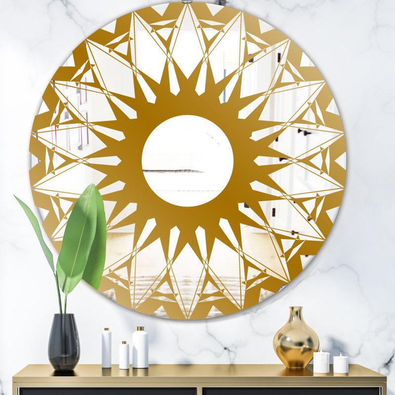 Miroir d'appoint Sunburst Glam, H 23,6 po x l 23,6 po