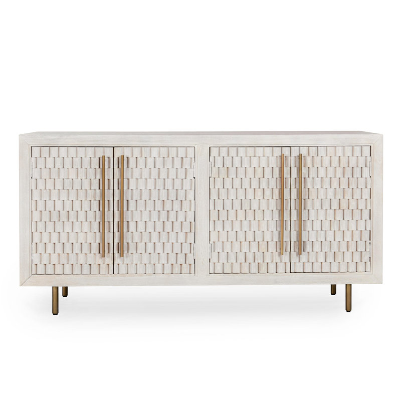 Abshire 76'' W Solid Wood Sideboard, White Wash