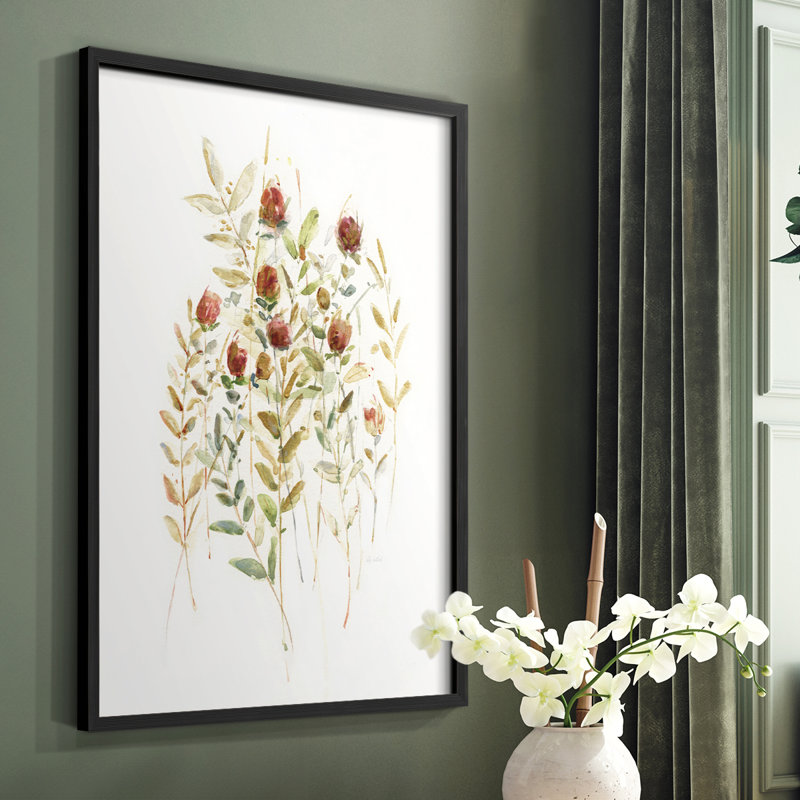 Reproduction encadrée Wildflower Breeze II - bois massif, Noir, H 10 po x l 8 po