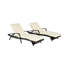 2 chaises longues inclinables d'extérieur avec coussins - 150 réglables pour bronzer - Structure en acier, 600 lb