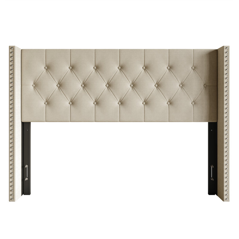 Tête de lit tapissier Grinnell, Beige, Très grand