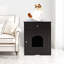 Enceinte de litière pour chat en bois massif avec table d'appoint et tiroir, caisse intérieure, table de chevet brune pour chat, table, maison-463636309
