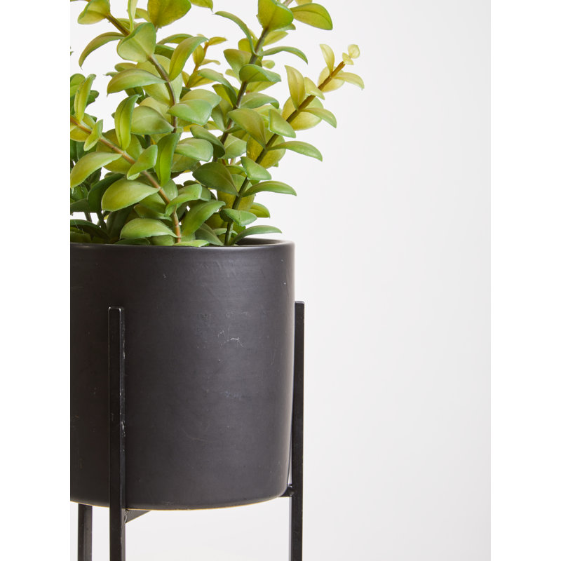 30cm Faux Herbs Plant in Stone Pot