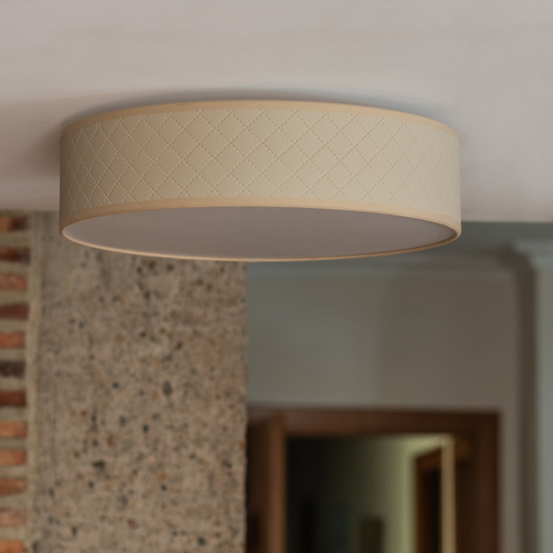 Trece Fabric Flush Mount, Ivory