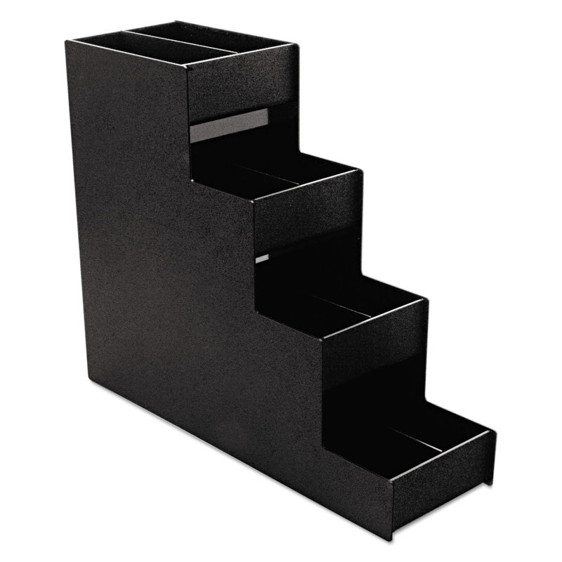 Black Commercial Grade Narrow Condiment Organizer with 8 Compartments