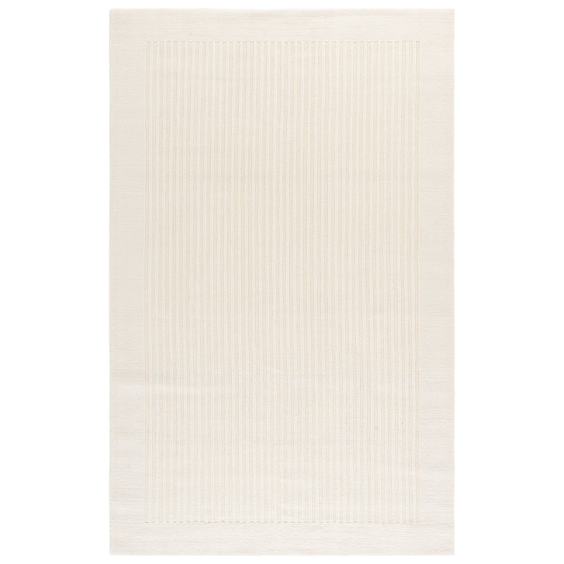 Mirage 634 tissé à la main 80% laine Nz; Tapis rayé 20% coton, Rectangle 8' x 10'