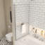Écran de douche 1/4 "en verre trempé transparent pour baignoire avec barre à serviettes - modèle tendance pour salle de bain 3458