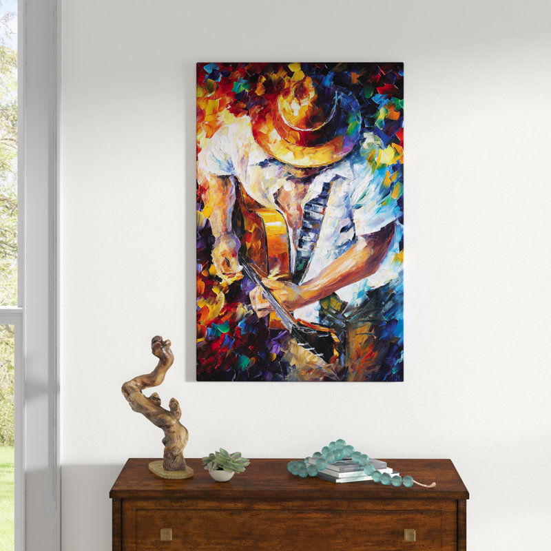 Guitar And Soul by Leonid Afremov - Wrapped Canvas Painting, 101.6 cm H x 66.04 cm W x 3.175 cm D