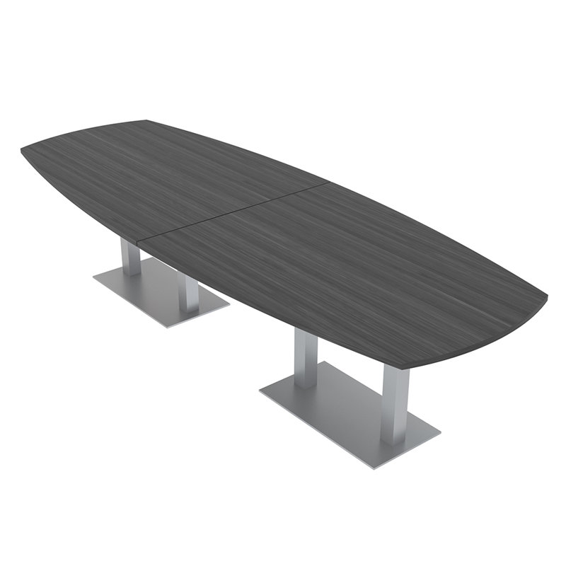 Table de conférence Arc Boat, Nuit asiatique, Argent argent, L 144 po x l 48 po