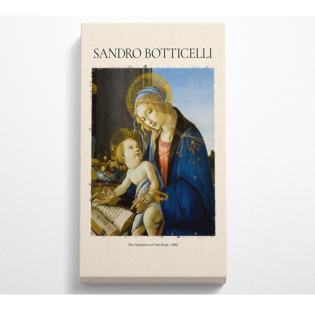 Muni Die Madonna des Buches von Sandro Botticelli - Panorama-Kunstdrucke auf Leinwand