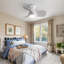Ventilateur de plafond intérieur 23 pouces avec 3 pales ABS, télécommande, moteur à courant continu réversible, blanc avec lumière DEL de 18 W