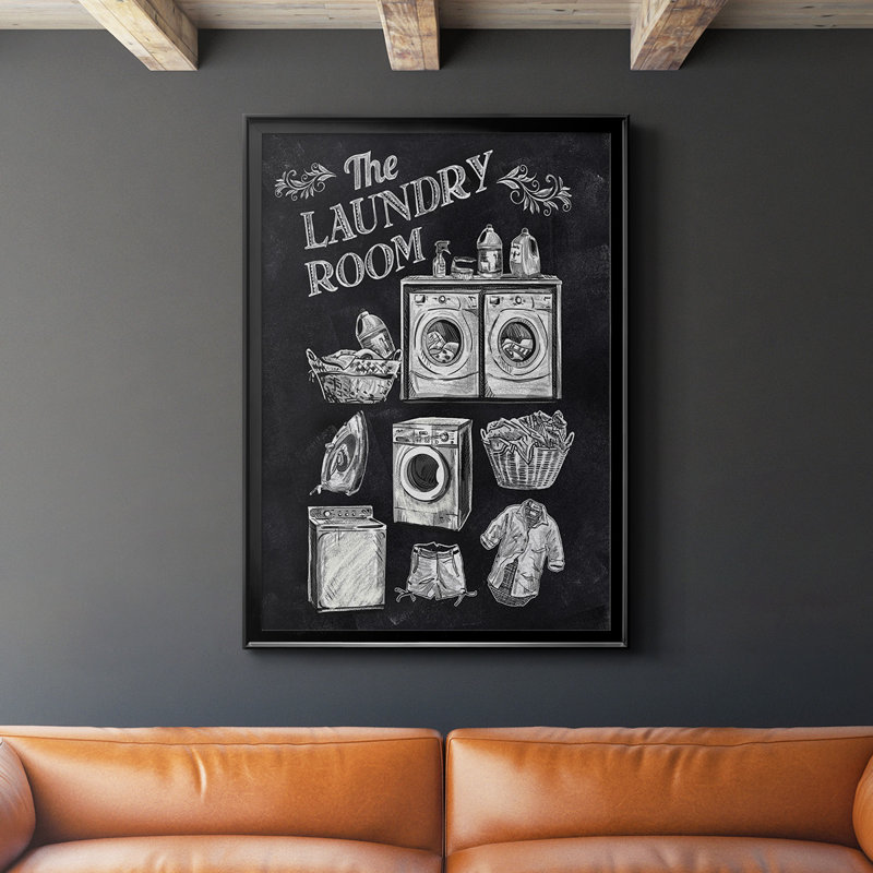 Laundry Room, reproduction encadrée de qualité supérieure - prête à être suspendue, Noir, H 30,5 po x l 22,5 po x P 1 po