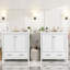 Ensemble de meuble-lavabo 60 po avec lavabos doubles (séparés), lavabos doubles en céramique, tablette de rangement et tiroirs séparés (miroir non inclus) - Solution de salle de bain moderne pour salles de bain spacieuses-425779031