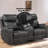 Hirah Dark Gray Microfiber Manual Recliner Loveseat With Cupholder Function And Built-In USB Port