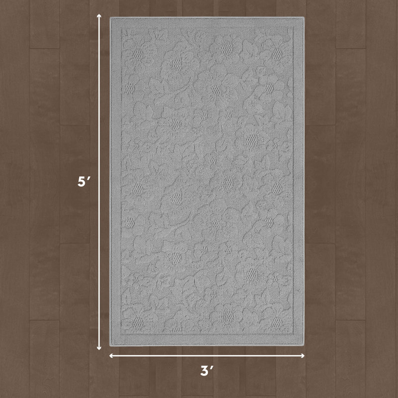 Laura Ashley Rosemoor Hi-Low Tufted Rugs, Gray, Rectangle 3' x 5'