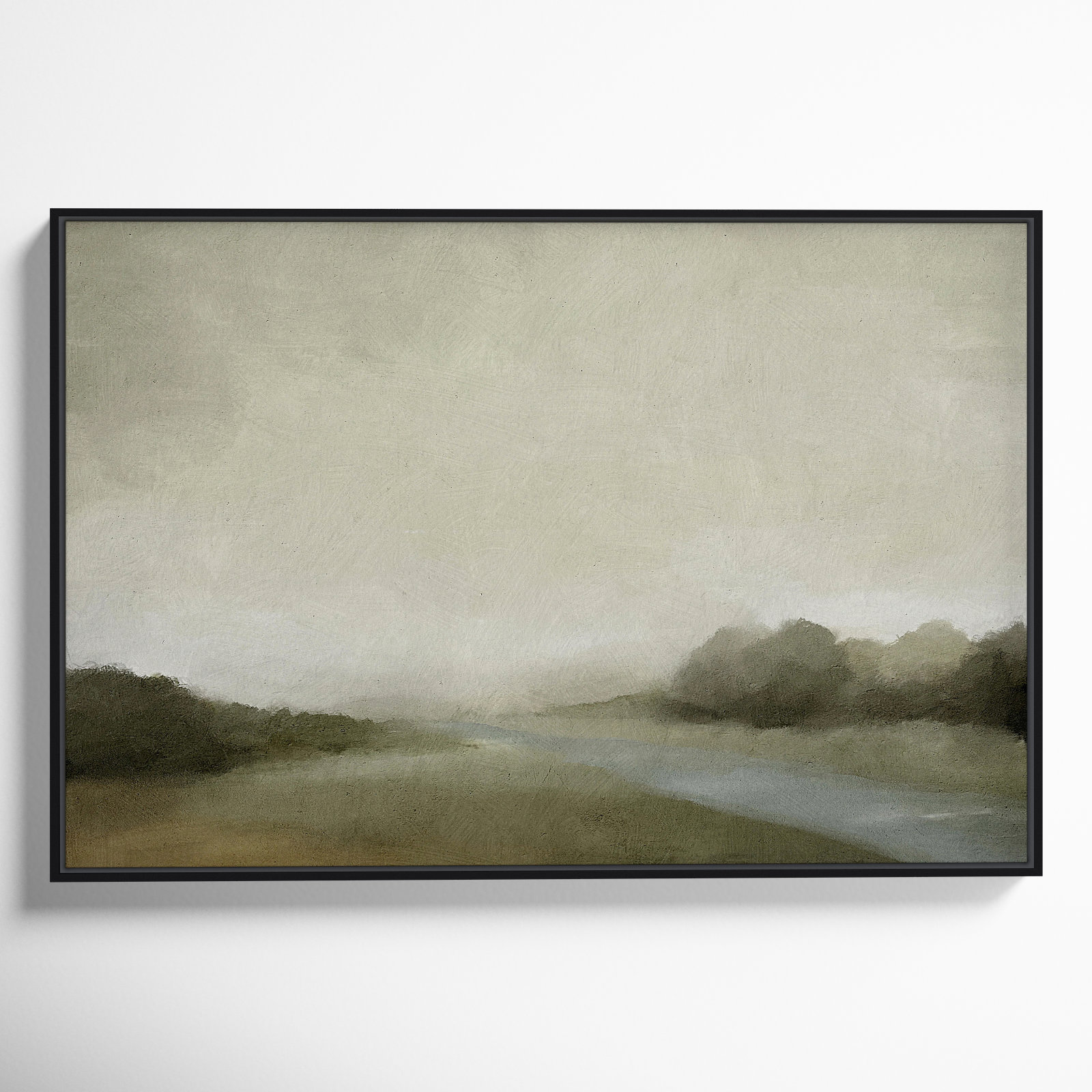 Vanora "Lovers Creek" Painting, 25.5" H x 37.5" W, Black