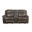 Causeuse inclinable avec accoudoirs coussinés de 79,6 po, canapé en cuir, canapé rembourré et canapé d'appoint moderne-51671711