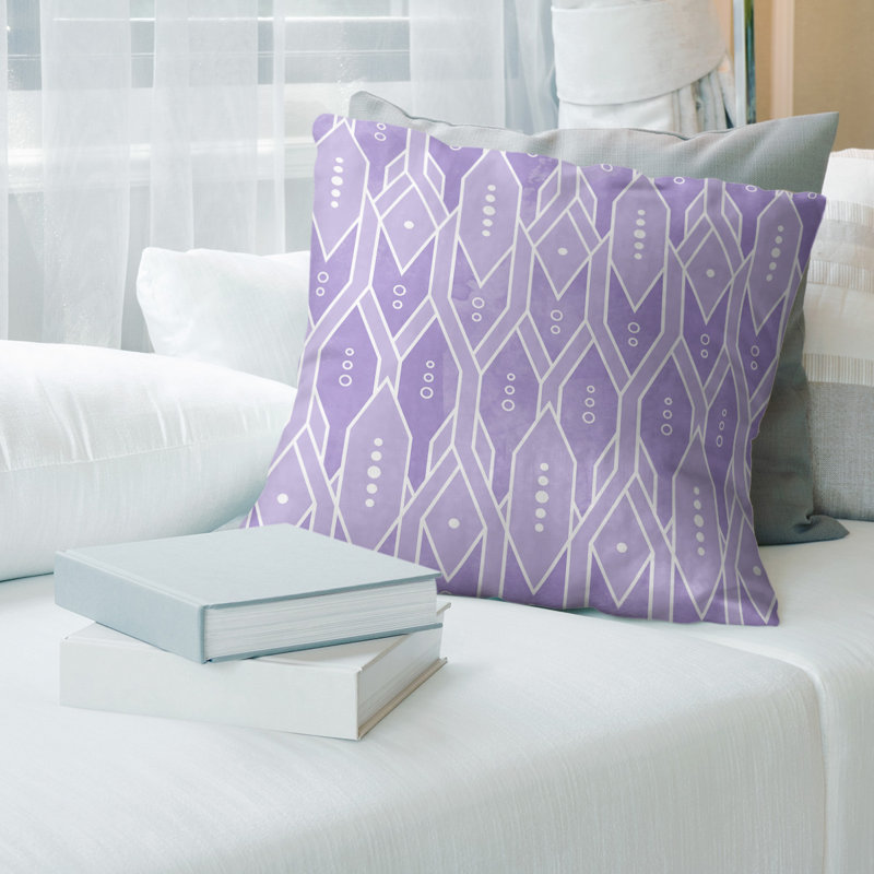 Coussin décoratif en lin, 18 po x 18 po, Bourre en polyester, Mauve