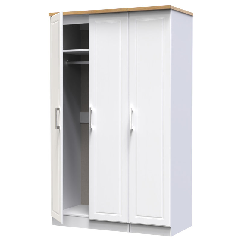 Aalysia Manufactured Wood Wardrobe, White Ash/Modern Oak