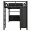 Lit mezzanine en métal avec garde-robe, bureau en L et cubes de rangement-130021706