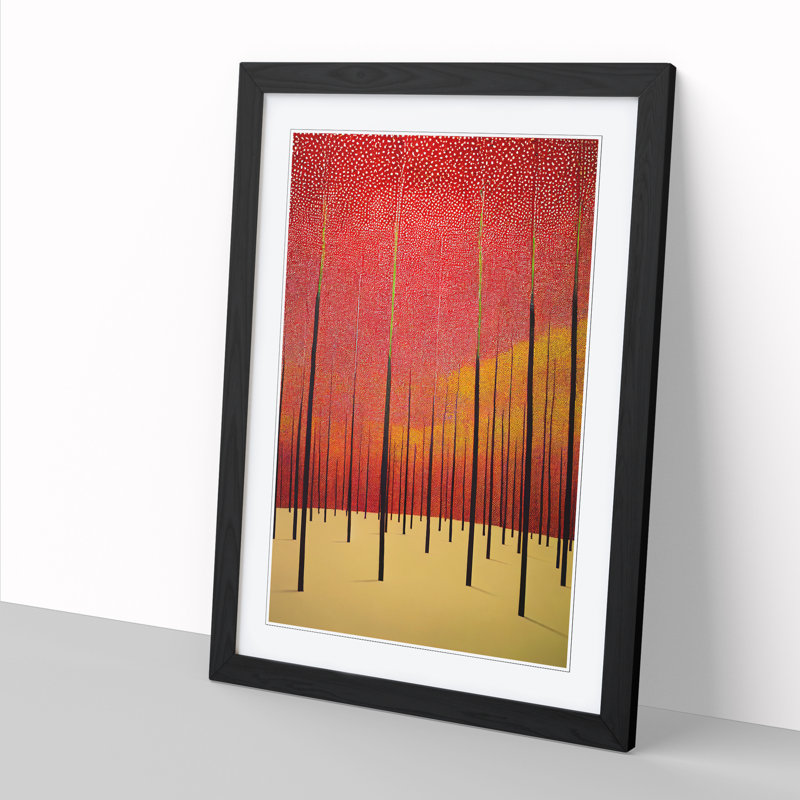 Spring Forest Abstract - Single Picture Frame Print, Black, 64cm H x 46cm W x 2cm D