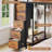 Bunk Bed Twin Over Twin with Hall Tree and Storage Bookcase Shelves Headboard-1689321218