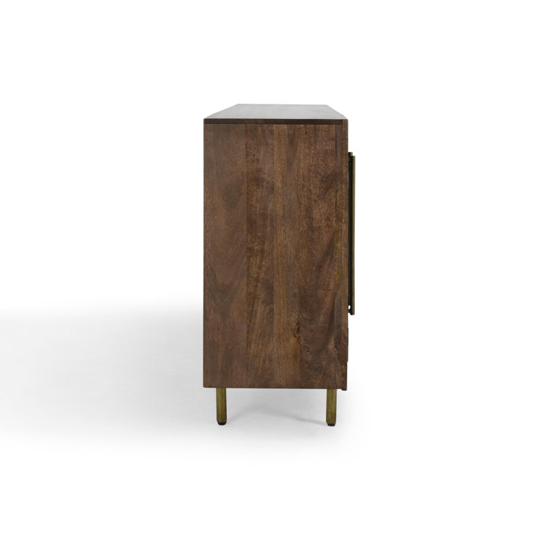 Abshire 76 in. W Solid Wood Sideboard, Brown
