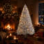 Arbre de Noël artificiel pré-éclairé 7,4 pi avec arbre en métal articulé avec support en métal, 1200 branches, 400 lumières DEL, 11 modes d'éclairage, arbre de décoration des Fêtes pour l'intérieur et l'extérieur-1810783475